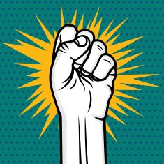 Revolution fist pop art
