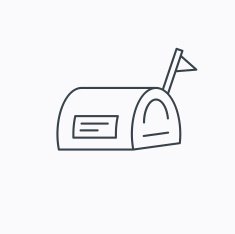 Mailbox with flag icon Post email box sign N6