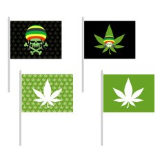 Rasta flags set Banner for addicts of Jamaica