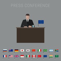 Press conference banner