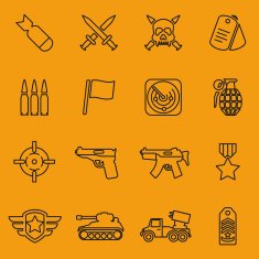 Military vector line icons
