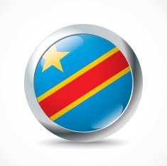 Democratic Republic of the Congo flag button