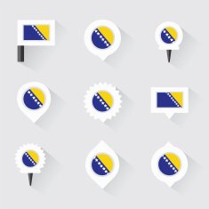 bosnia and herzegovina flag pins for infographic
