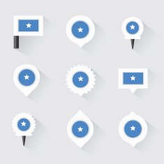 somalia flag and pins for infographic map design