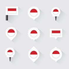 monaco flag and pins for infographic map design