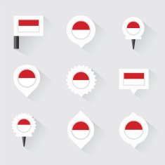 indonesia flag and pins for infographic map design