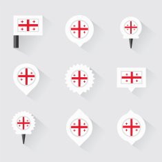 georgia flag and pins for infographic map design