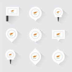 Cyprus flag and pins for infographic map design