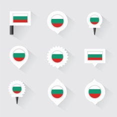 bulgaria flag and pins for infographic map design