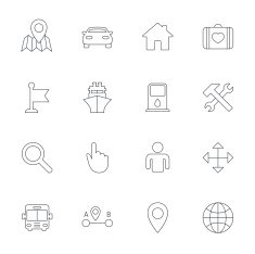 GPS navigation icon Car Bus and Ship transport