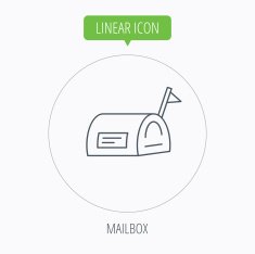 Mailbox with flag icon Post email box sign N9