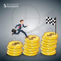 Businessman stepping up the stairs