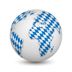 earth with Bavarian flag as a symbol for the Oktoberfest