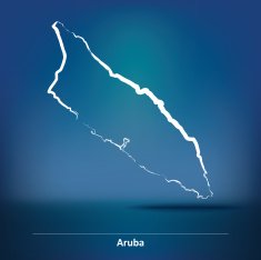 Doodle Map of Aruba