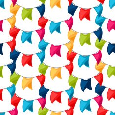 Celebration festive seamless pattern with garland flags