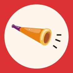 birthday horn theme elements N4