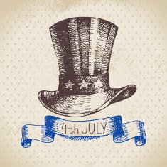4th of July vintage background Independence Day America hand N6
