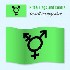 Israeli transgender and genderqueer pride flag with correct colo