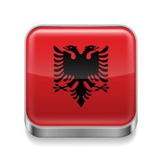 Metal icon of Albania