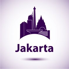 Jakarta Indonesia city skyline silhouette