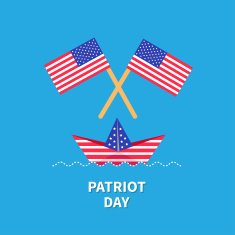 Patriot day Paper boat Flat design