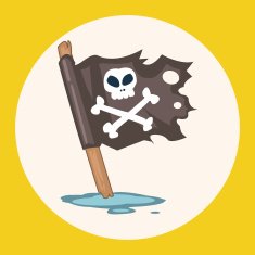 Pirate flags theme elements N4