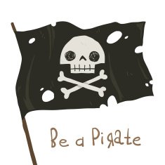 Be a pirate holiday cartoon greeting card