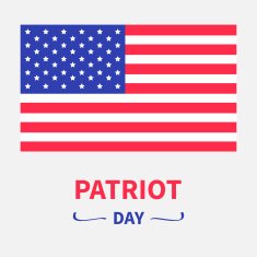 American flag Patriot Day background flat design Card Isolated