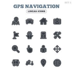 GPS navigation icon Car Bus and Ship transport N2