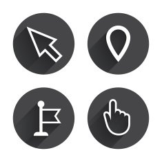 Mouse cursor icon Hand or Flag pointer symbols N13