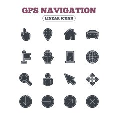 GPS navigation icons Car and Ship transport N2