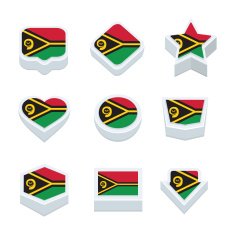 Vanuatu flags icons and button set nine styles