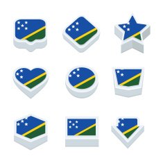 solomon islands flags icons and button set nine styles