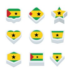 sao tome and principe flags icons button set