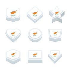 Cyprus flags icons and button set nine styles
