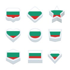 bulgaria flags icons and button set nine styles