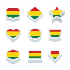 bolivia flags icons and button set nine styles