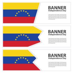 venezuela Flag banners collection independence day