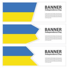 ukraine Flag banners collection independence day