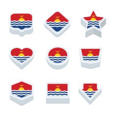Kiribati flags icons and button set nine styles