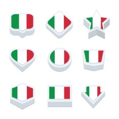 Italy flags icons and button set nine styles