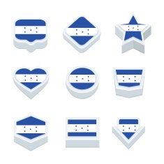 honduras flags icons and button set nine styles