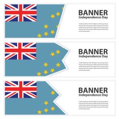 Tuvalu Flag banners collection independence day