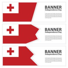 tonga Flag banners collection independence day
