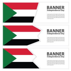 sudan Flag banners collection independence day