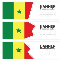 senegal Flag banners collection independence day
