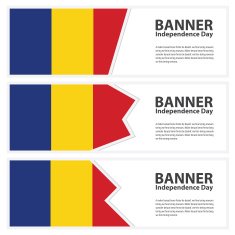 romania Flag banners collection independence day