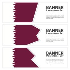qatar Flag banners collection independence day