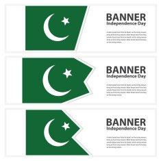 pakistan Flag banners collection independence day
