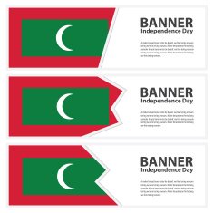 maldives Flag banners collection independence day